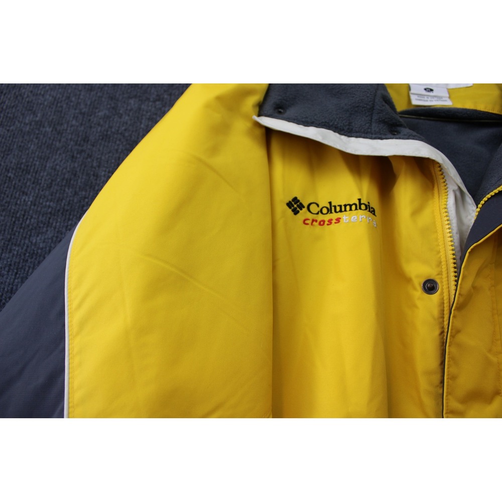 Columbia Sportswear Crossterra Jacket Mens XL Yellow Grey Fleece Lined Outdoor - Picture 6 of 8